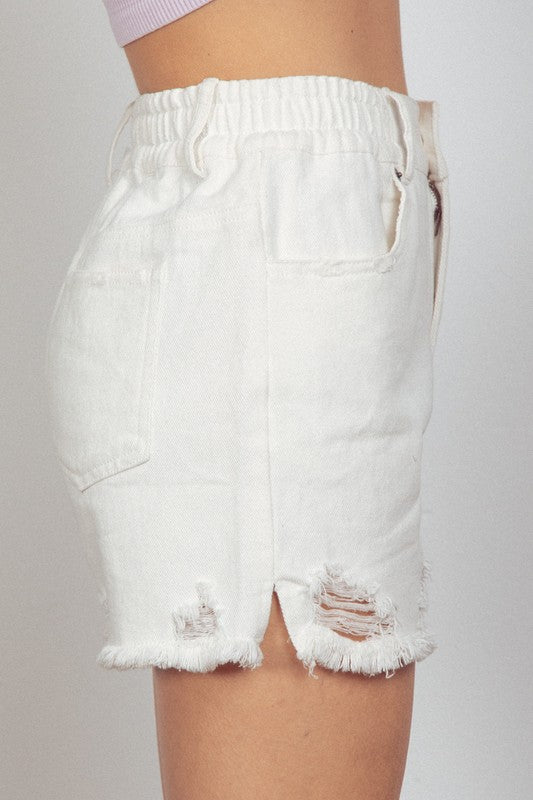 Distressed Denim Shorts