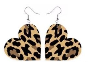 Heart Leopard Earrings