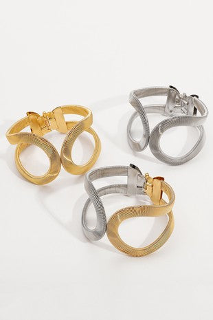 Hollow Geometric Bangle Bracelet