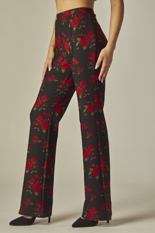 High Rise Pintuck Tailored Pants