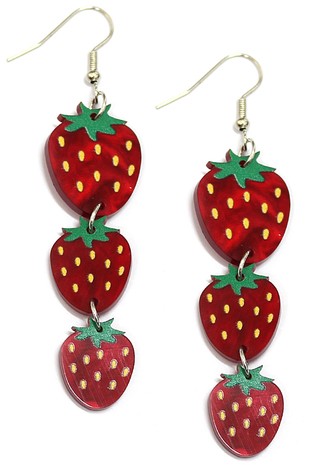 Acryllic Strawberry Drop Earrings