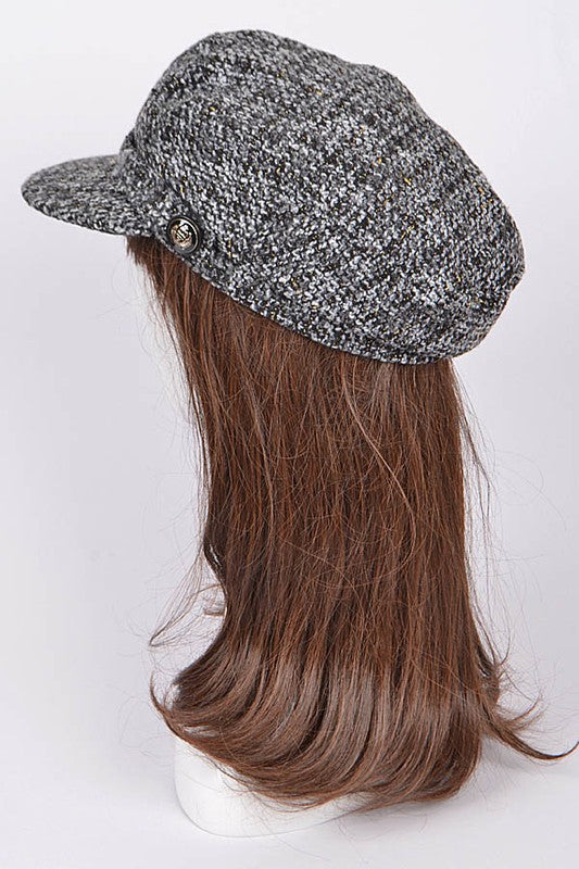 Tweed Plaid Newsboy Hat