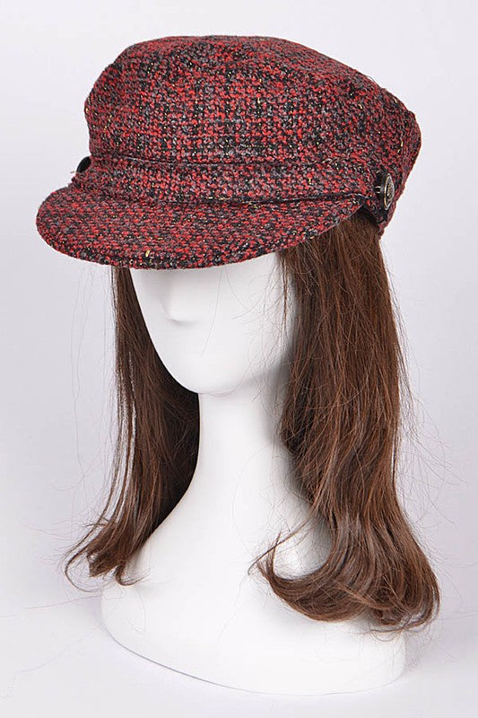 Tweed Plaid Newsboy Hat