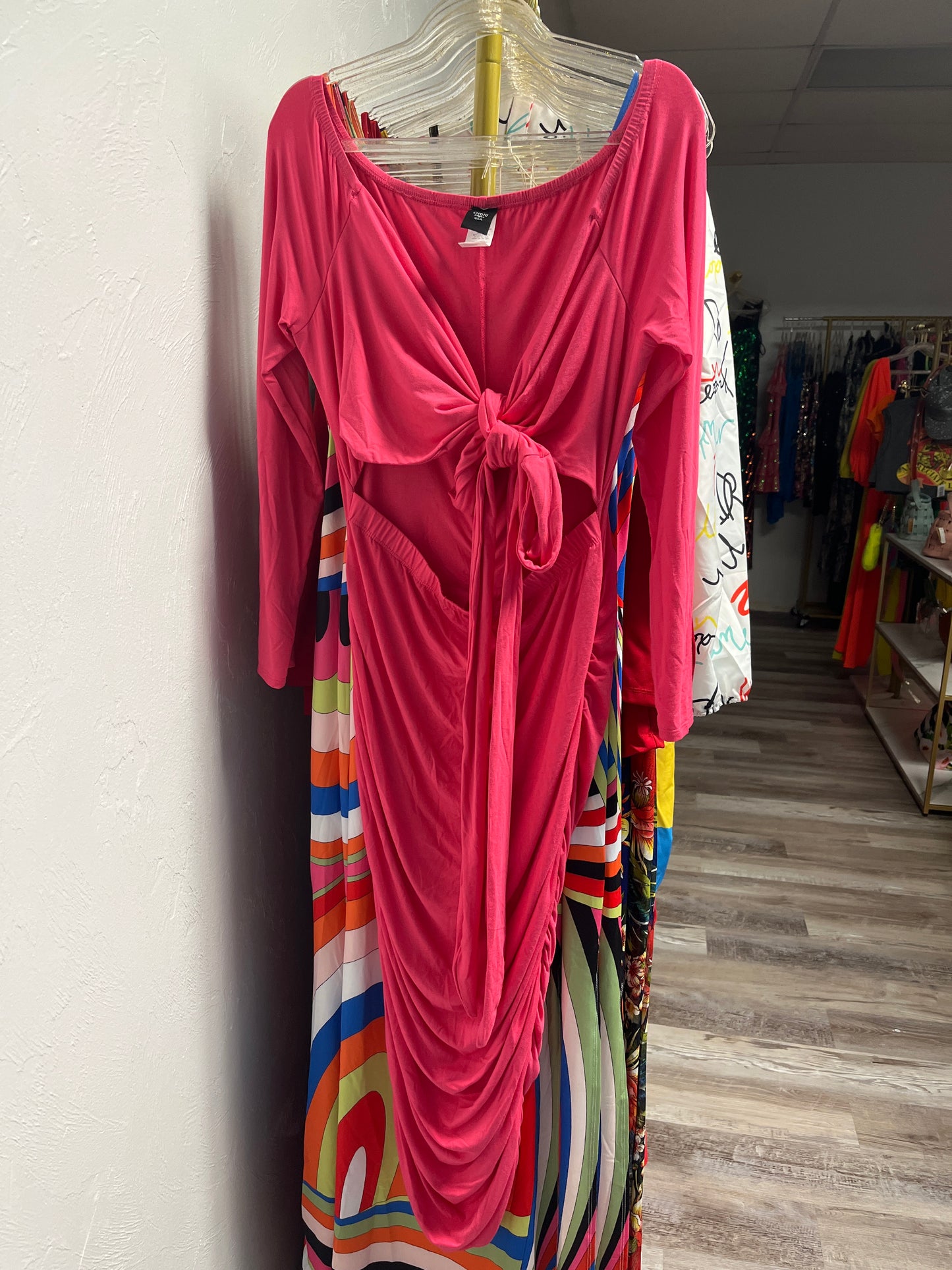 Cross Wrap Curve Midi Dress