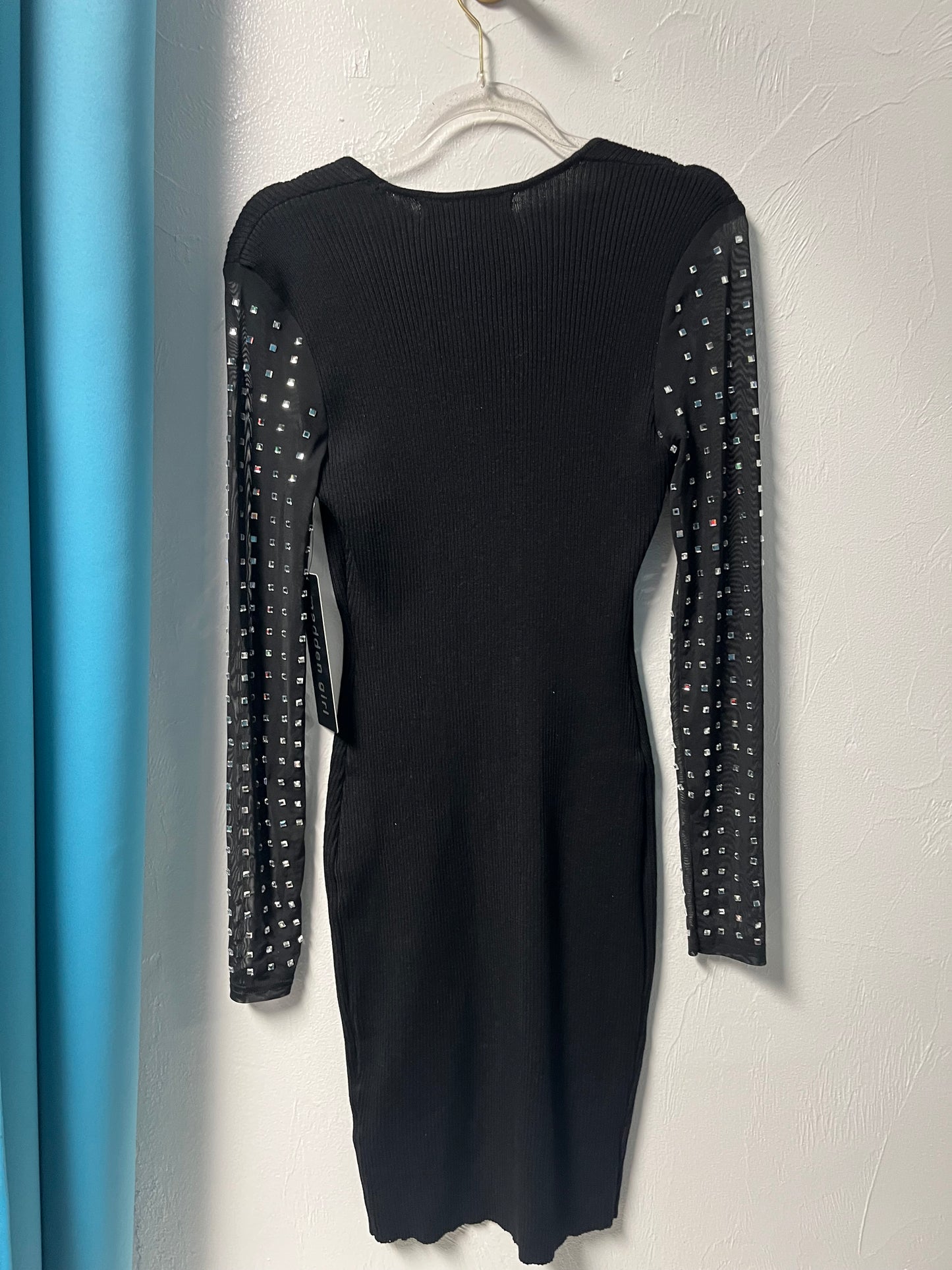 Rhinestone Sleeve Sweater Dress