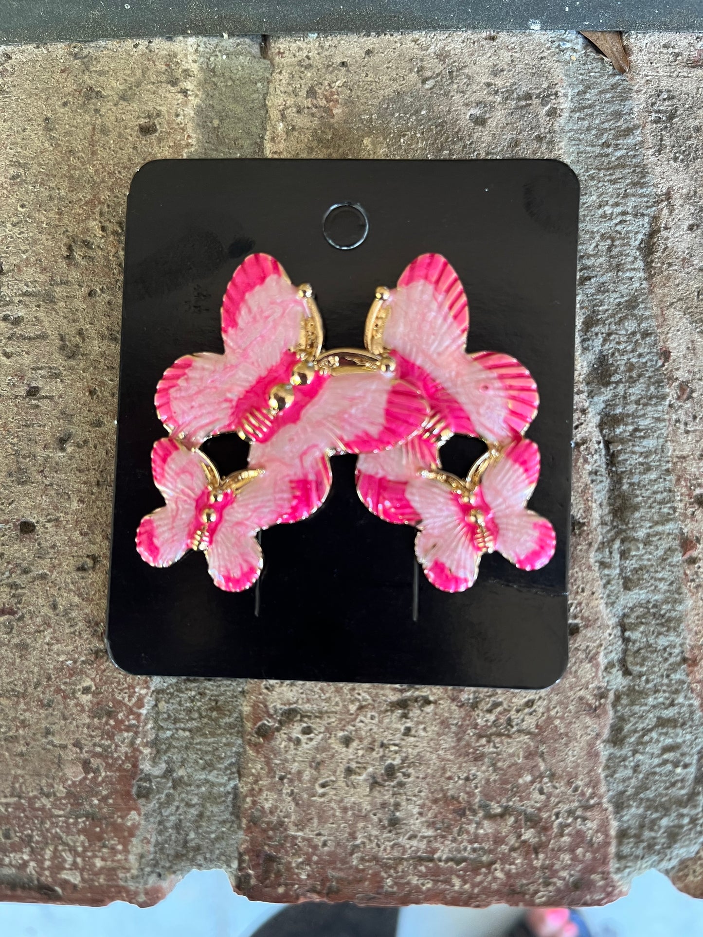 Double Enamel Butterfly Earrings