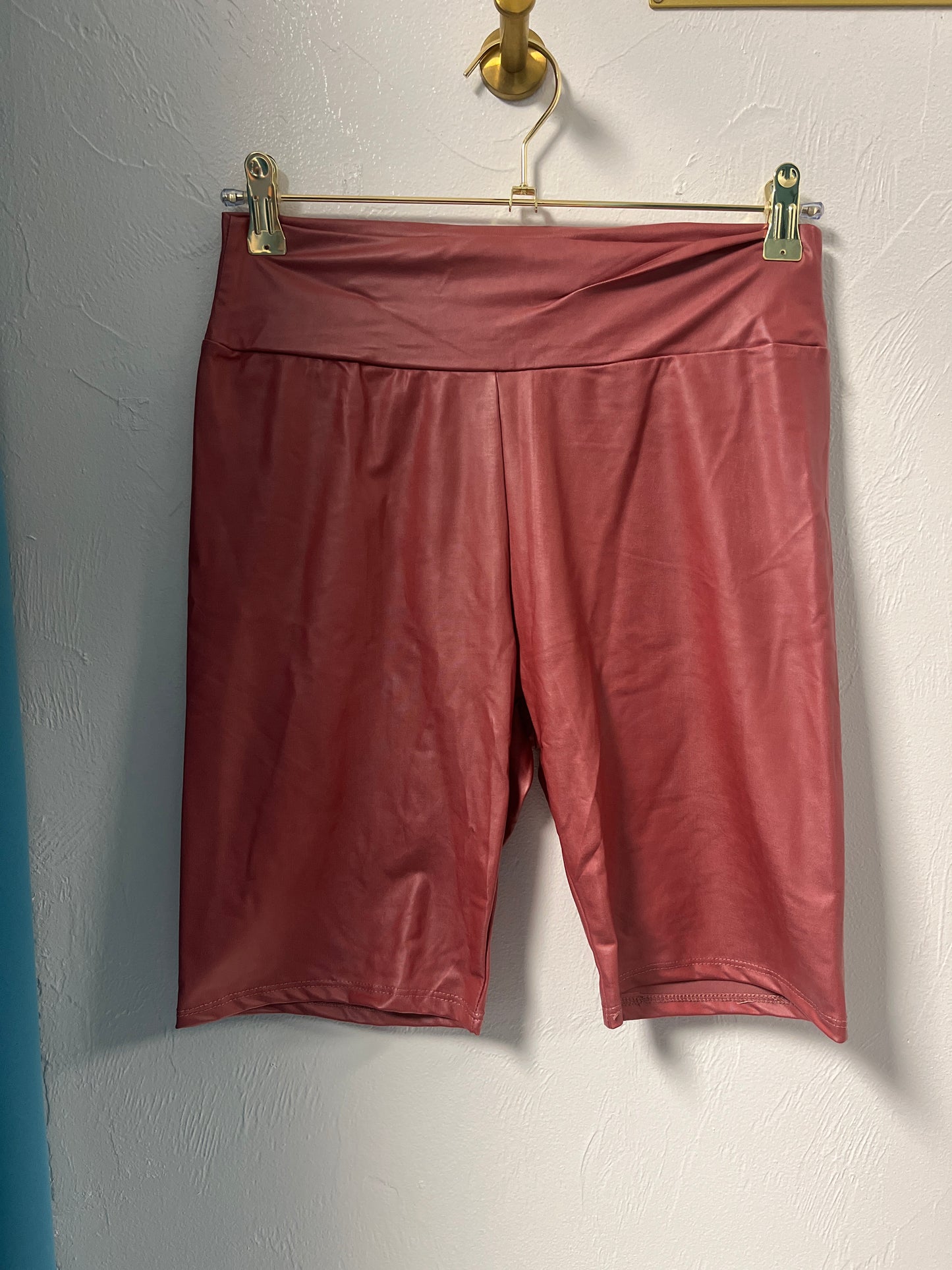 Faux Leather Biker Shorts