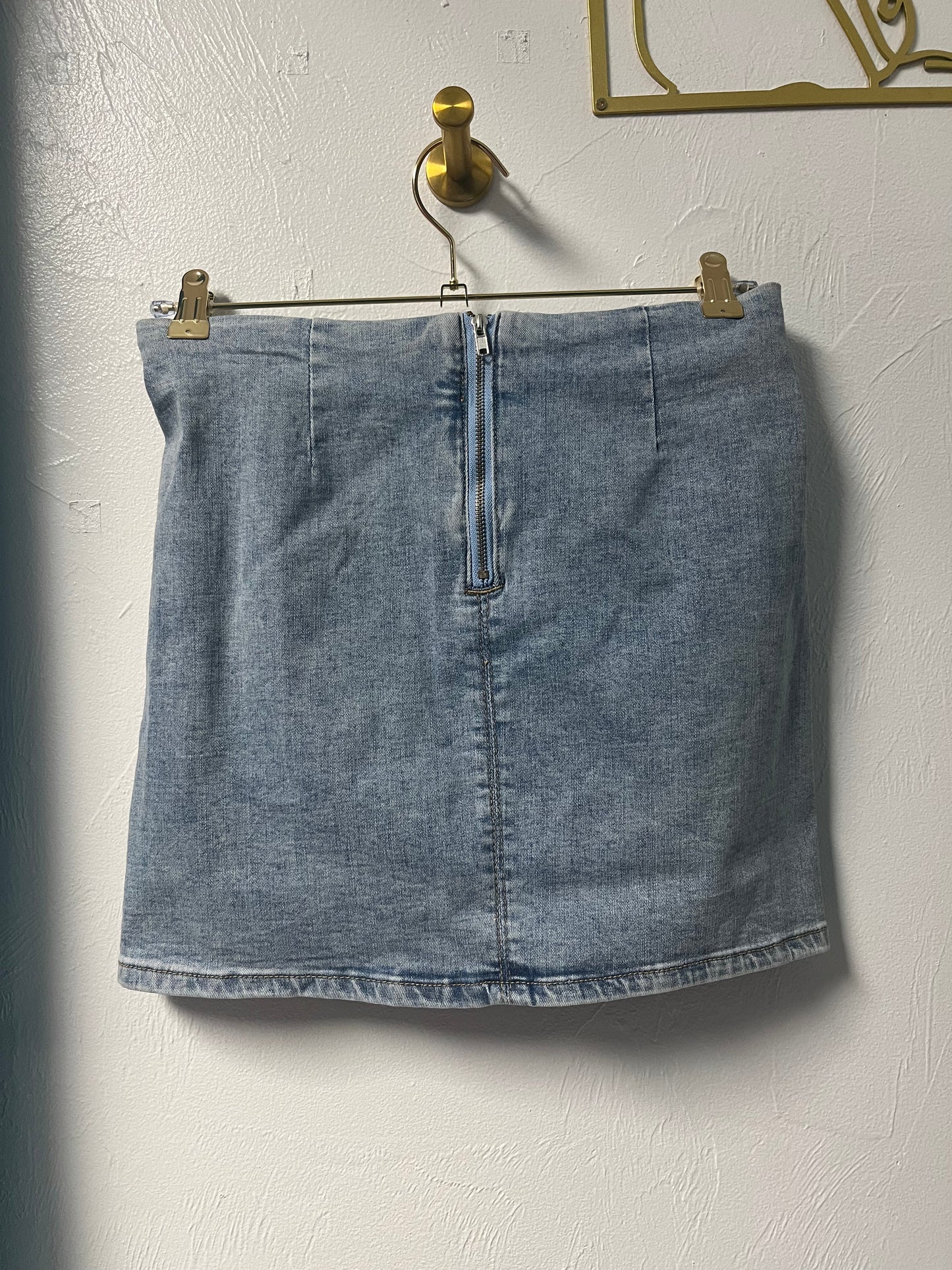 2 Slit Denim Mini Skirt