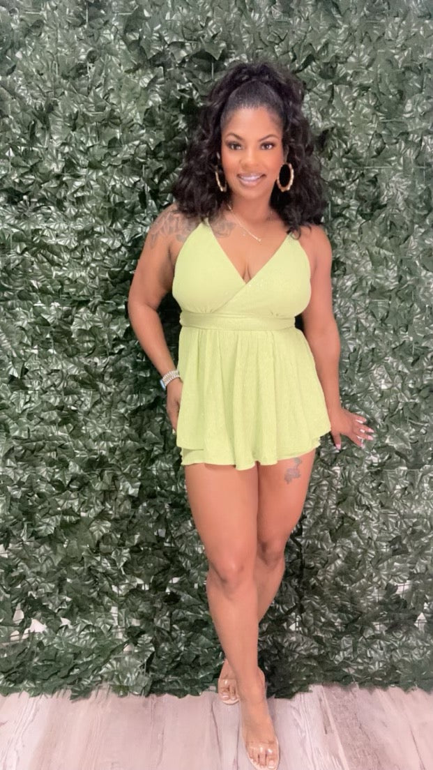 Glitter Peplum Romper