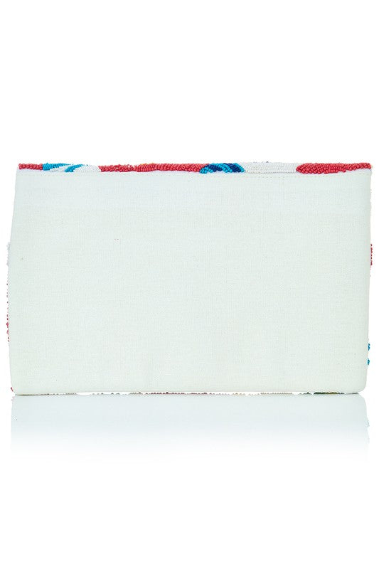 Floral Beaded Clutch Handbag