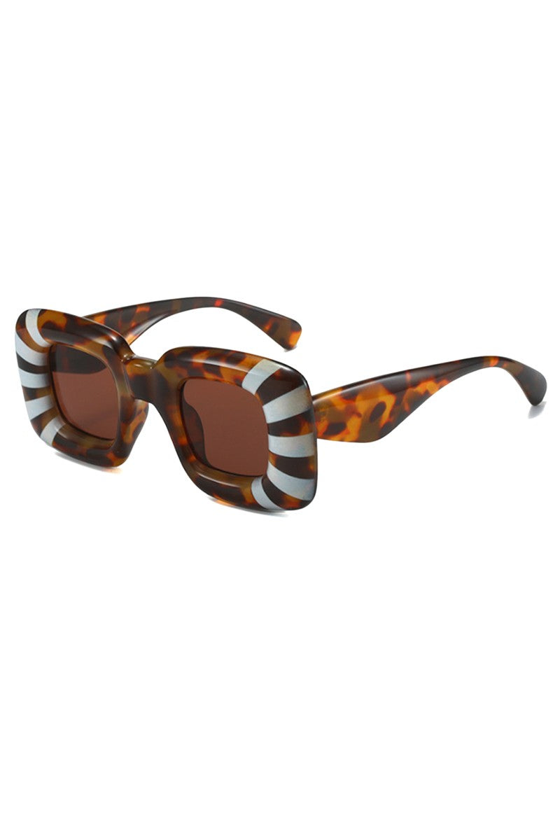 Oversized Striped Sunglasses