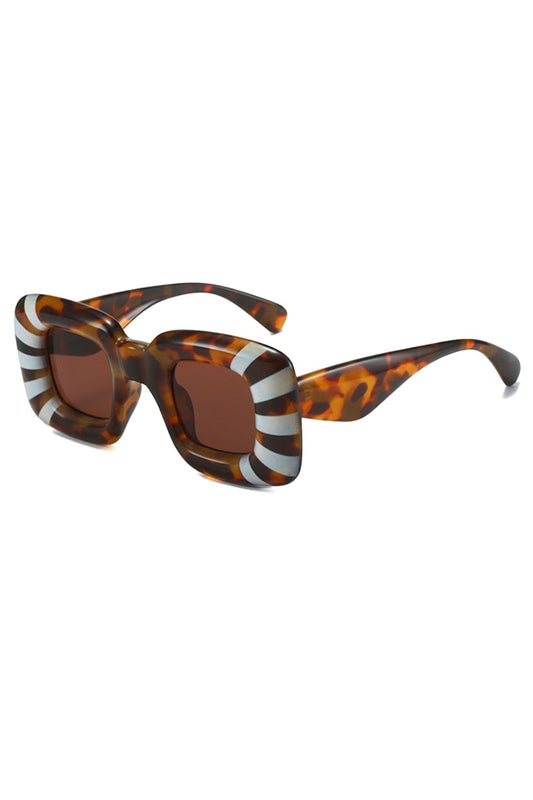 Oversized Striped Sunglasses