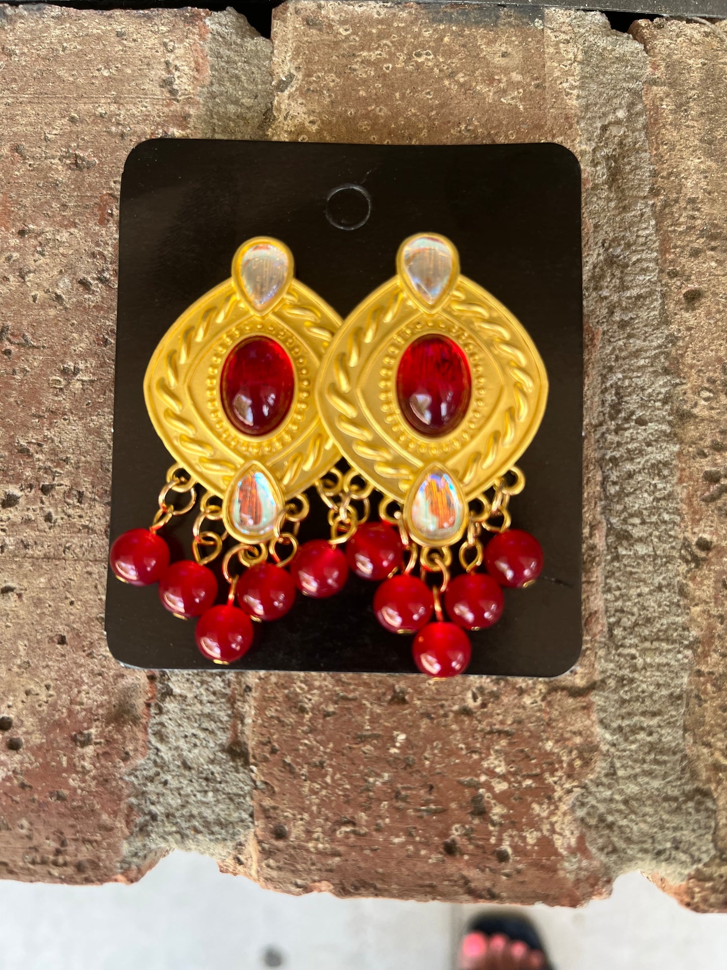 Vintage Resin Beads Dangle Earrings