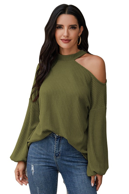 Oversized Open Shoulder Top