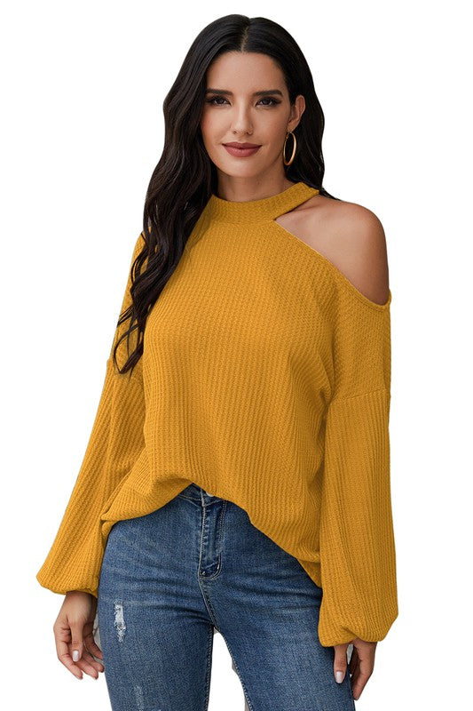 Oversized Open Shoulder Top