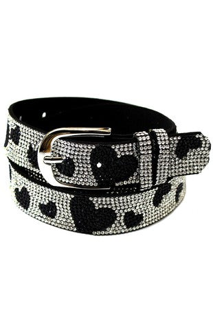 Rhinestone Heart Belt