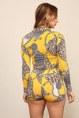 Baroque Long Sleeve Romper