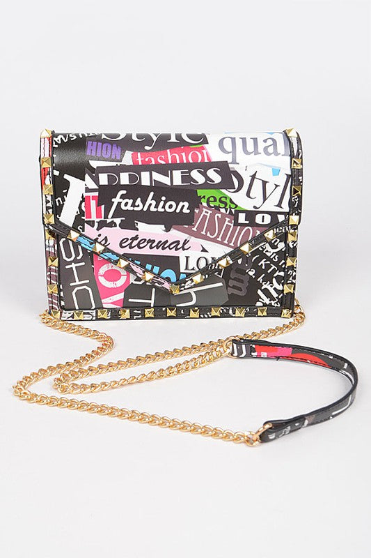 Studded Graffiti Handbag