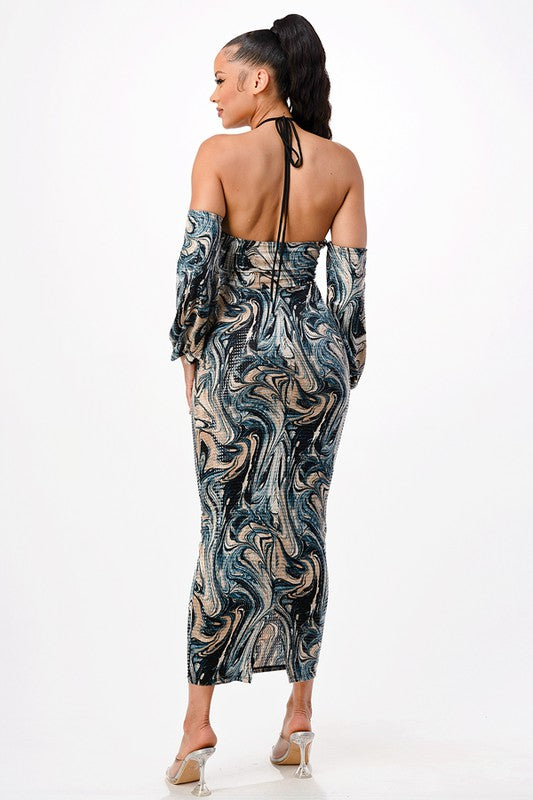 Marble Dazzle Maxi Dress