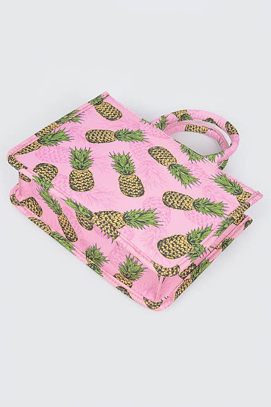 Pink Pineapple Tote Handbag
