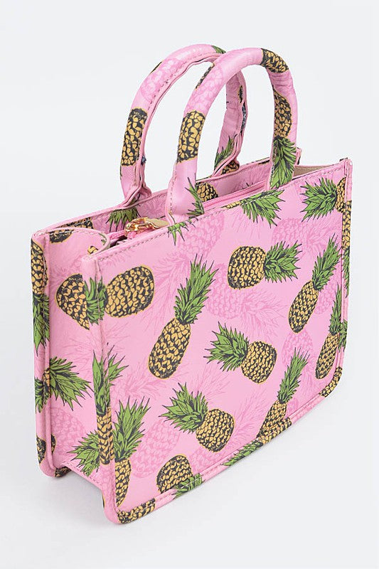 Pink Pineapple Tote Handbag