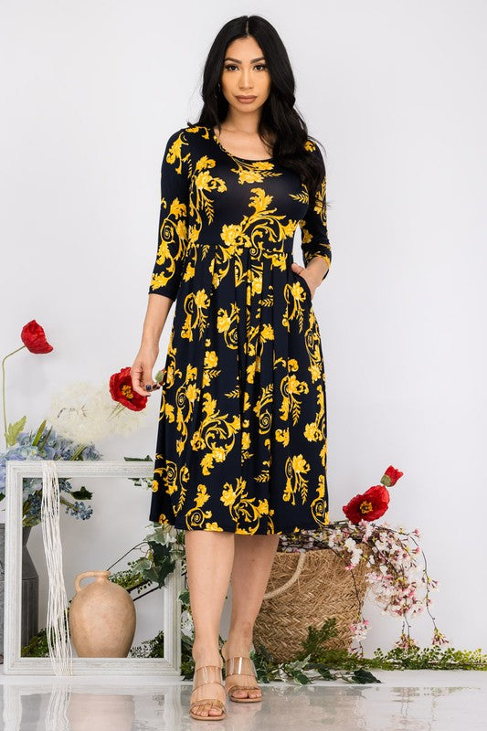 Baroque Pleated Dress