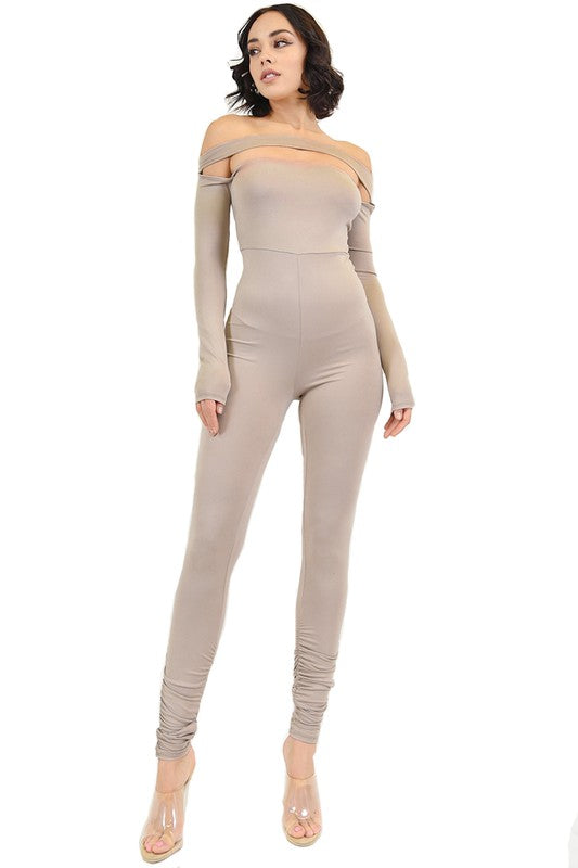 Off Shoulder Cutout Jumpsuit