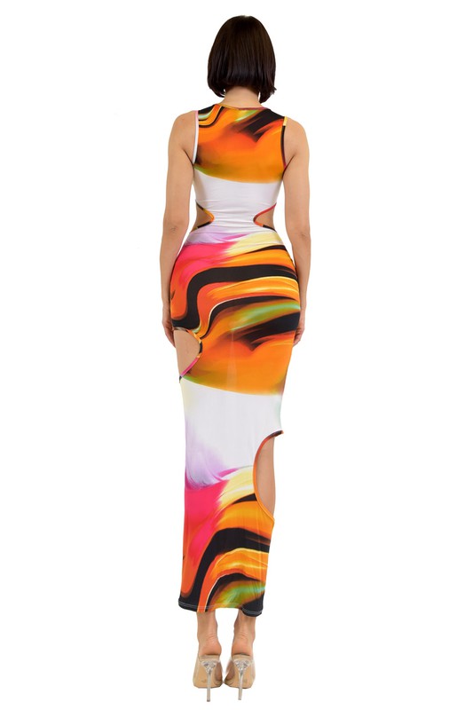 Waves Cut Out Maxi Dress