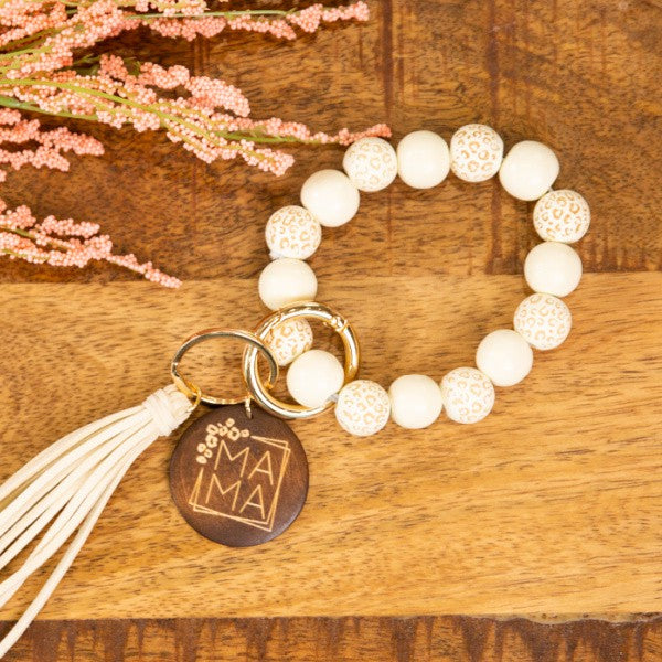 MAMA Wood Keychain Bracelet
