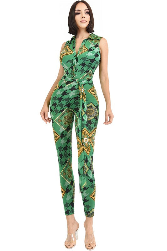 Golden Houndstooth Catsuit