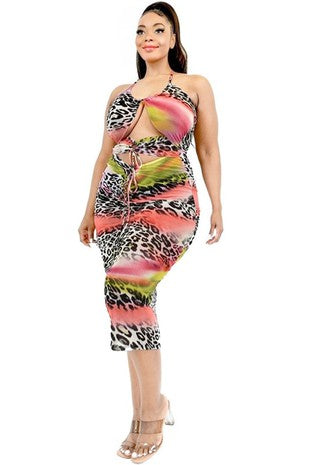 Animal Print Sheer Sundress