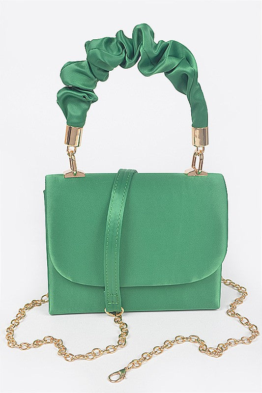 Nylon Wrinkle Top Flap/Crossbody Handbag