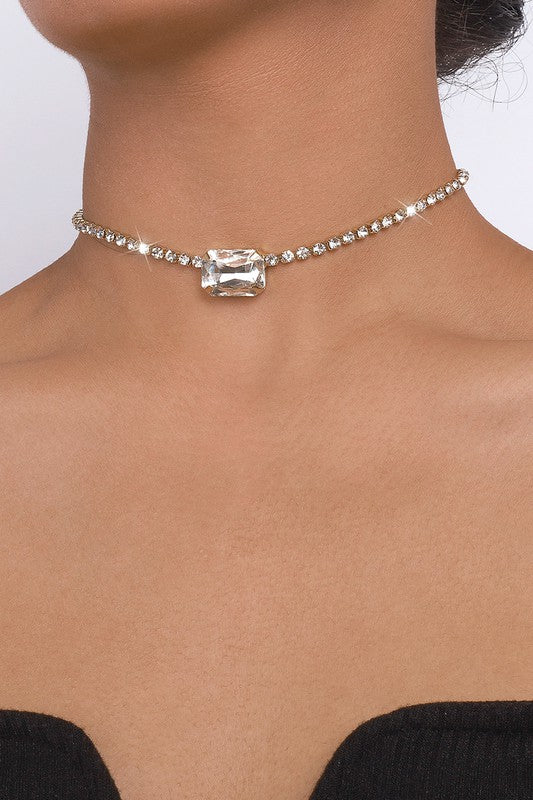 Large Crystal Choker Necklace