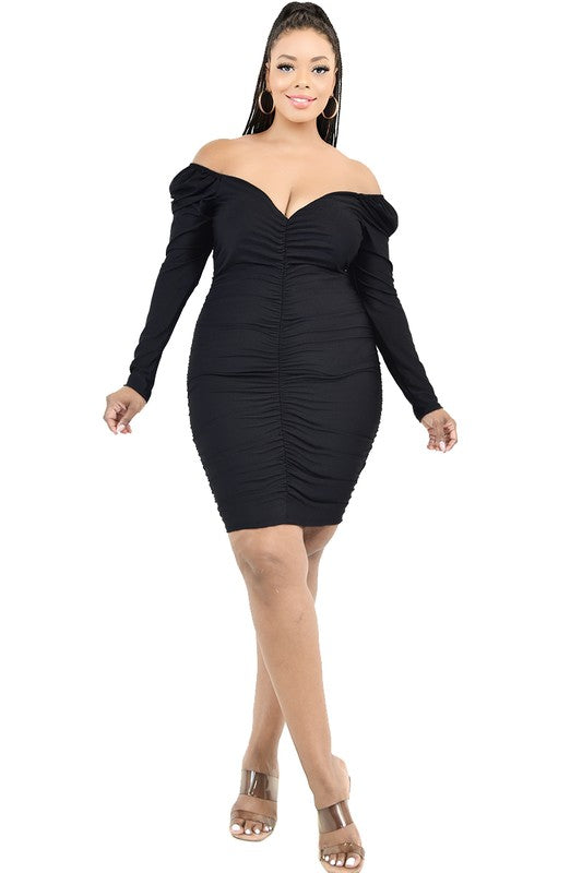 Satin Puff Mini Dress