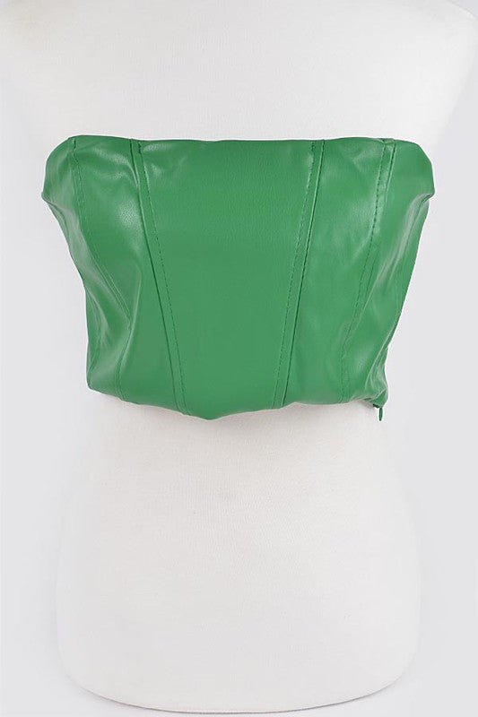 Faux Leather Tube Top