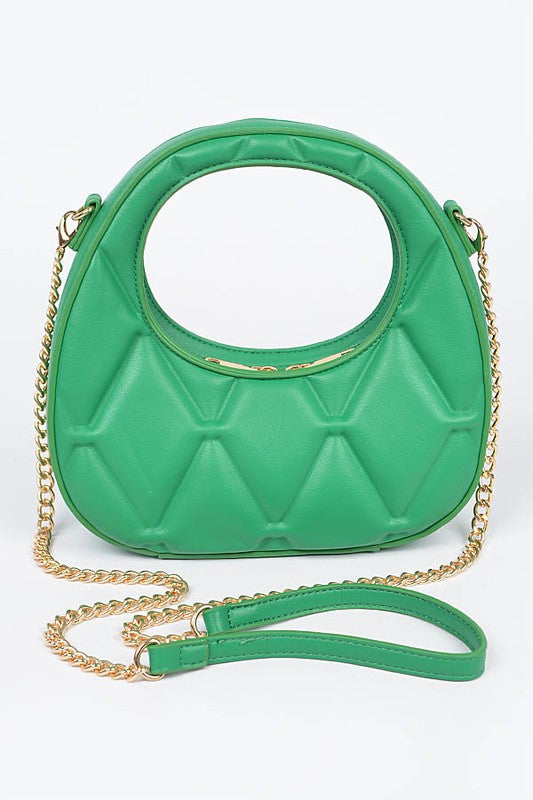 Quilted Faux Leather Tote/Crossbody Handbag