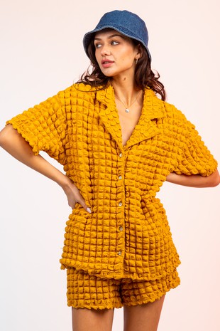 Poppin Short Sleeve Shirt Short Set