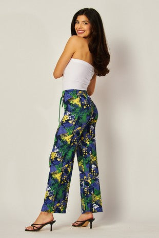 Drawstring Printed Pants