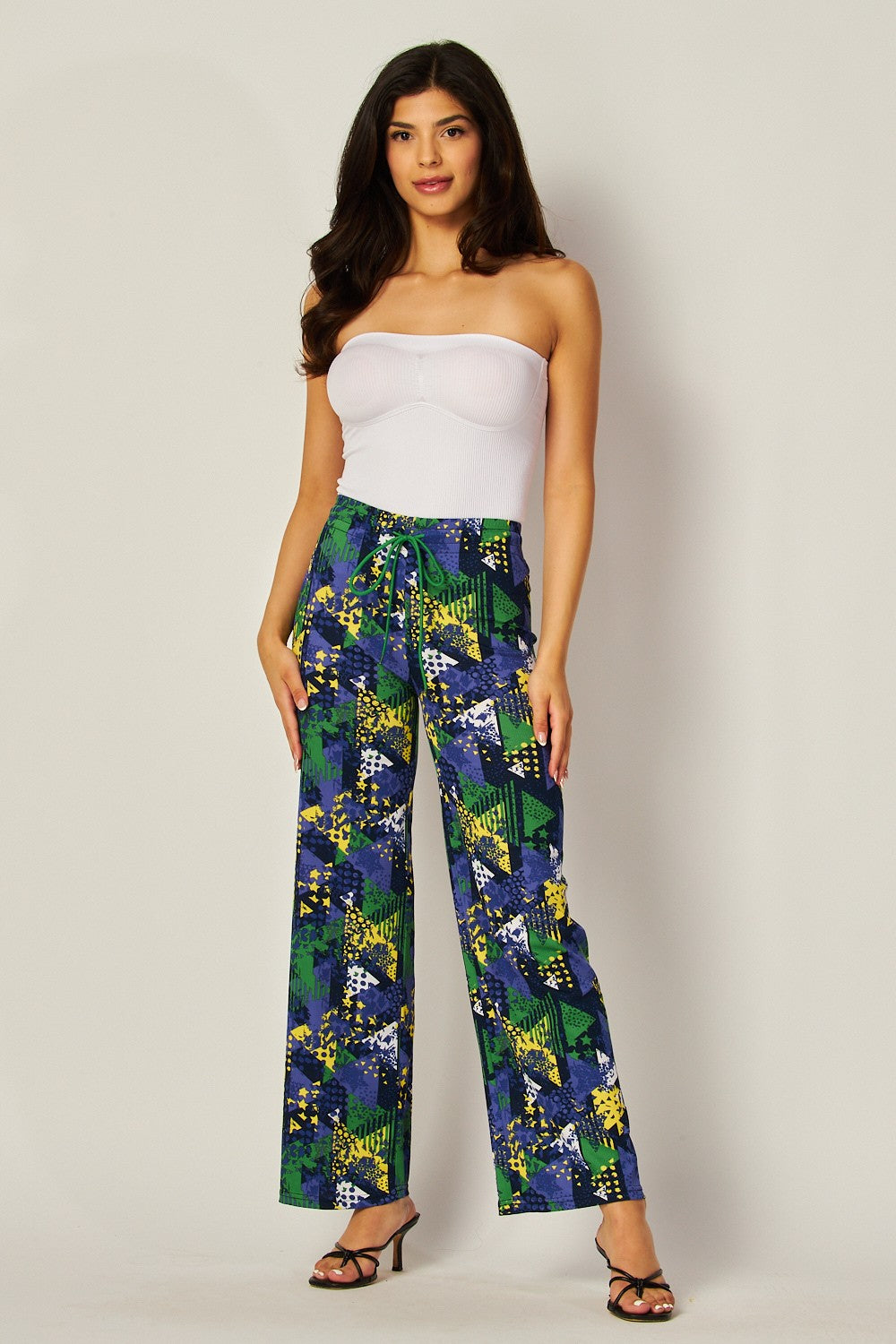 Drawstring Printed Pants