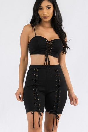 Laced Up 2PC Set