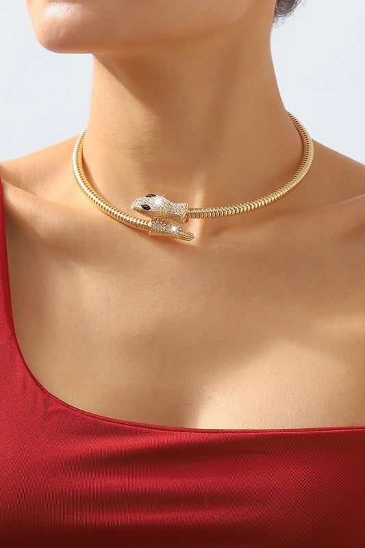 Rhinestone Rattler Choker
