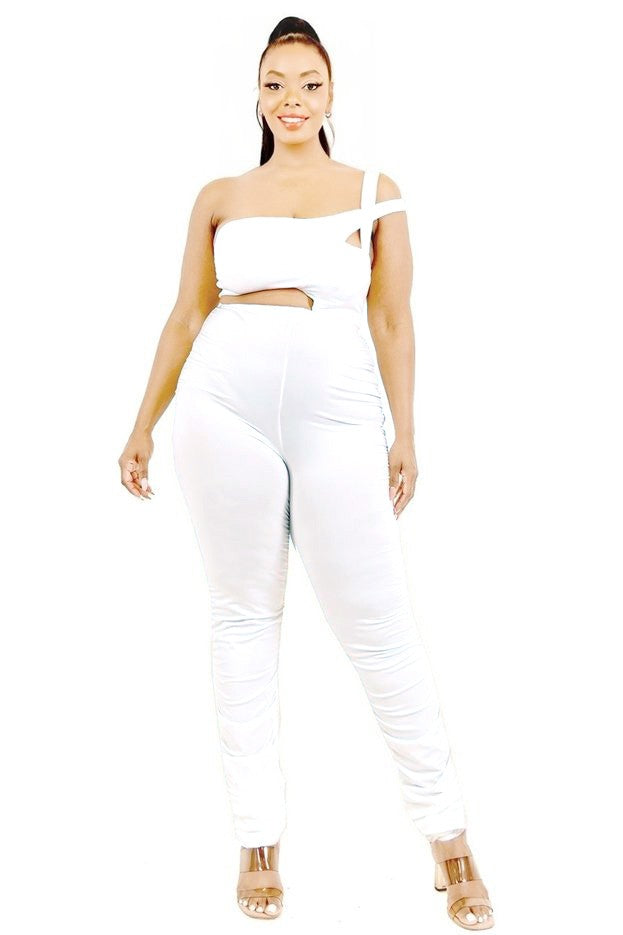 One Shoulder Cutout Jumpsuit