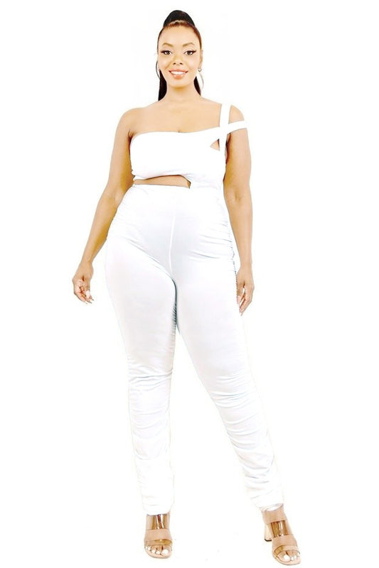 One Shoulder Cutout Jumpsuit