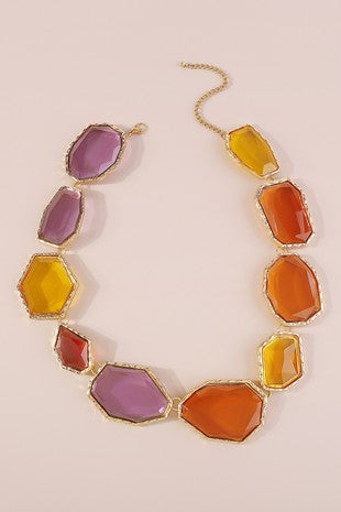 Geometric Clear Resin Necklace