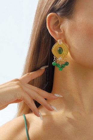 Vintage Resin Beads Dangle Earrings