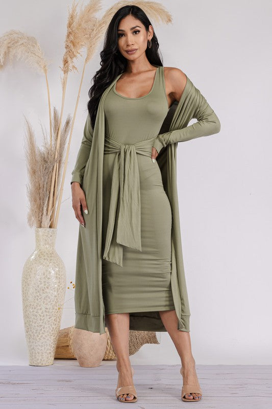 Cardigan & Dress 2PC Set