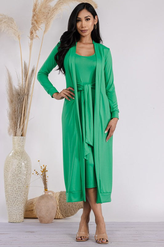 Cardigan & Dress 2PC Set