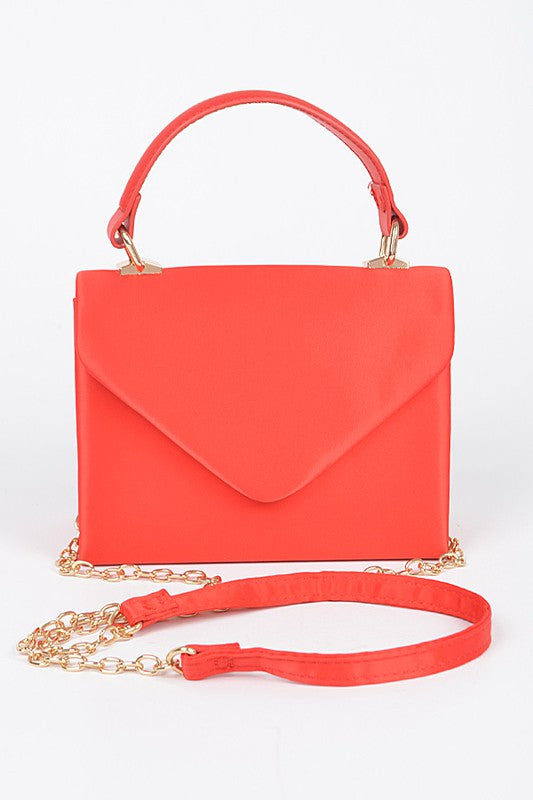 Satin Top Flap/Crossbody Handbag
