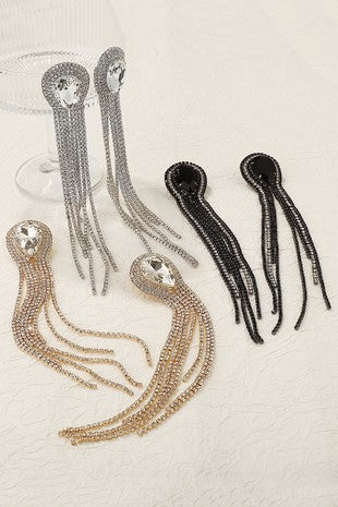 Lux Sparkling Crystal Tassel Dangle Earrings