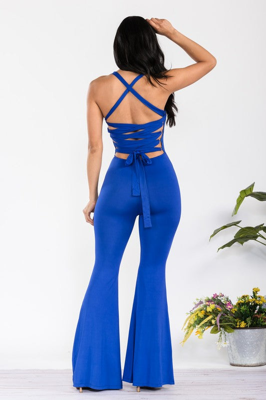 Back Lace Up Jumpsuit
